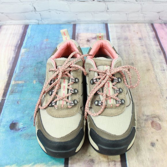 LL Bean Brown Leather Mesh Vertigrip Hiking Trail Sneakers 6 M - Picture 5 of 9